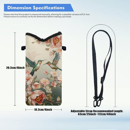 Women Men Crossbody Phone Bag Lightweight Neoprene Cellphone Case Waterproof Phone Carry Pouch for iPhone 15/14/ 13 Pro Max, for Samsung S24, S23+, A25, A35, Hummingbird Floral Pattern - Colors A
