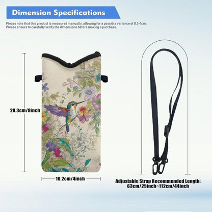 Women Men Crossbody Phone Bag Lightweight Neoprene Cellphone Case Waterproof Phone Carry Pouch for iPhone 15/14/ 13 Pro Max, for Samsung S24, S23+, A25, A35, Hummingbird Floral Pattern - Colors A