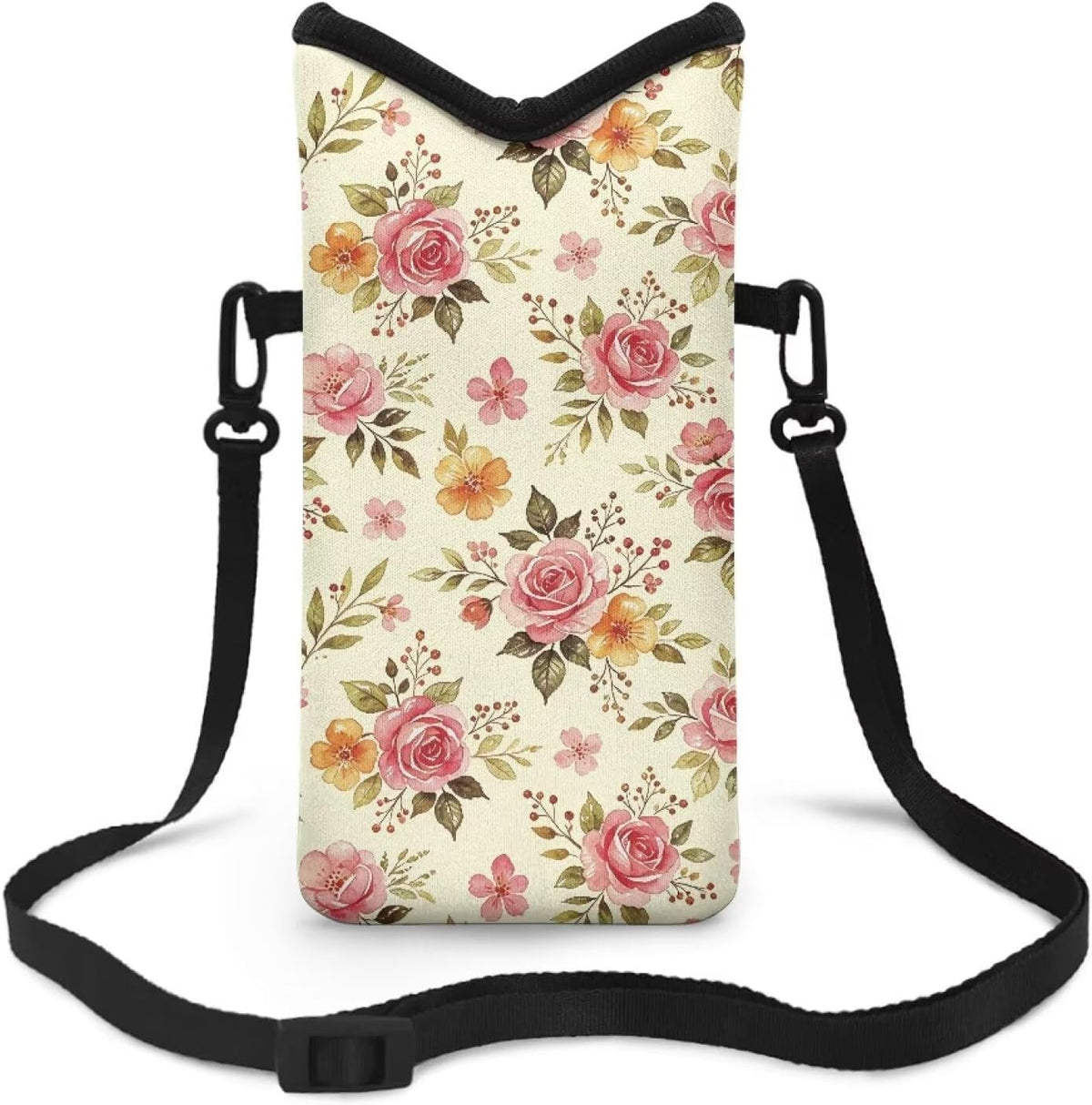 Women Men Crossbody Phone Bag Lightweight Neoprene Cellphone Case Waterproof Phone Carry Pouch for iPhone 15/14/ 13 Pro Max, for Samsung S24, S23+, A25, A35, Hummingbird Floral Pattern - Colors A