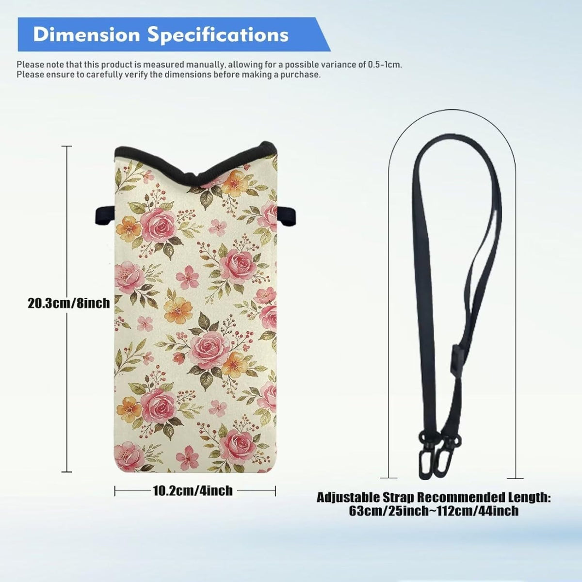 Women Men Crossbody Phone Bag Lightweight Neoprene Cellphone Case Waterproof Phone Carry Pouch for iPhone 15/14/ 13 Pro Max, for Samsung S24, S23+, A25, A35, Hummingbird Floral Pattern - Colors A