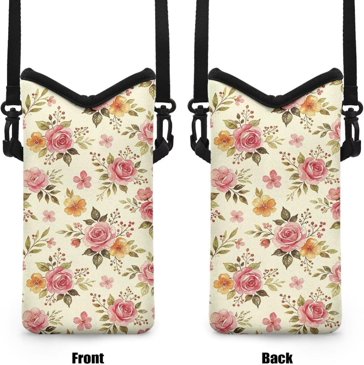 Women Men Crossbody Phone Bag Lightweight Neoprene Cellphone Case Waterproof Phone Carry Pouch for iPhone 15/14/ 13 Pro Max, for Samsung S24, S23+, A25, A35, Hummingbird Floral Pattern - Colors A