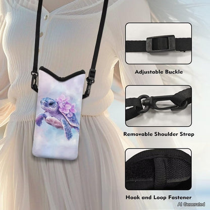 Women Men Crossbody Phone Bag Lightweight Neoprene Cellphone Case Waterproof Phone Carry Pouch for iPhone 15/14/ 13 Pro Max, for Samsung S24, S23+, A25, A35, Hummingbird Floral Pattern - Colors A