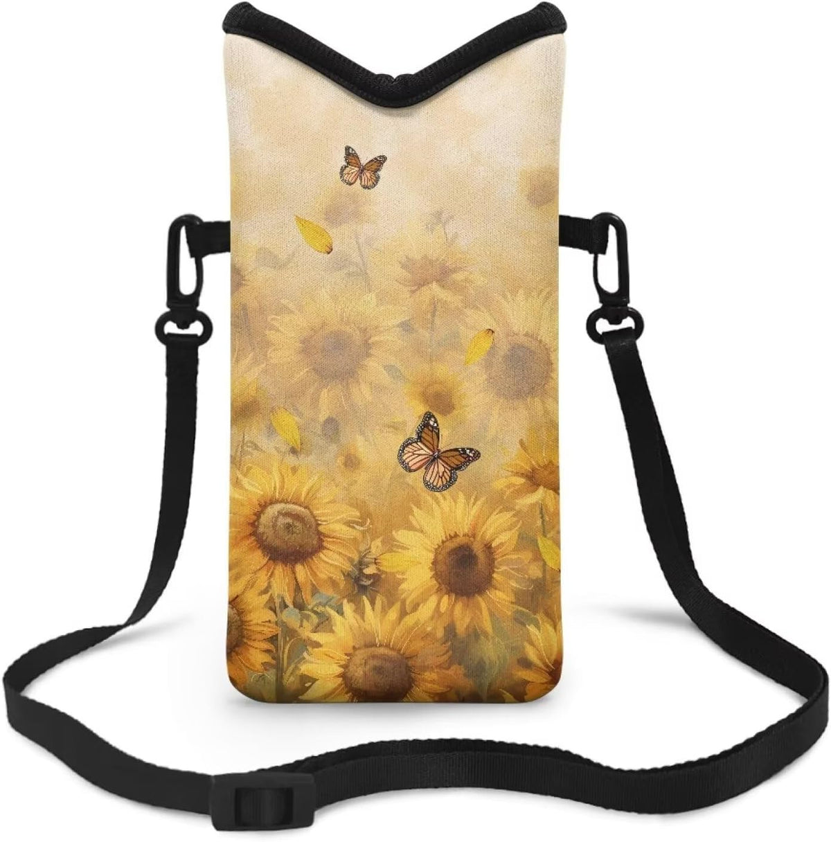 Women Men Crossbody Phone Bag Lightweight Neoprene Cellphone Case Waterproof Phone Carry Pouch for iPhone 15/14/ 13 Pro Max, for Samsung S24, S23+, A25, A35, Hummingbird Floral Pattern - Colors A