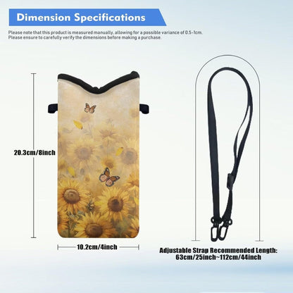 Women Men Crossbody Phone Bag Lightweight Neoprene Cellphone Case Waterproof Phone Carry Pouch for iPhone 15/14/ 13 Pro Max, for Samsung S24, S23+, A25, A35, Hummingbird Floral Pattern - Colors A