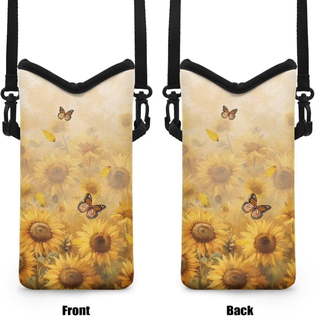 Women Men Crossbody Phone Bag Lightweight Neoprene Cellphone Case Waterproof Phone Carry Pouch for iPhone 15/14/ 13 Pro Max, for Samsung S24, S23+, A25, A35, Hummingbird Floral Pattern - Colors A