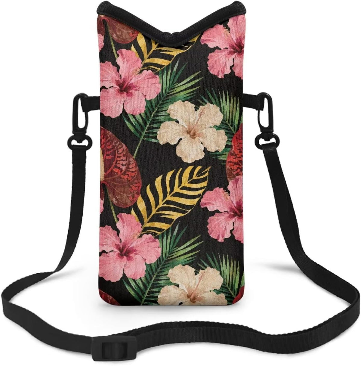 Women Men Crossbody Phone Bag Lightweight Neoprene Cellphone Case Waterproof Phone Carry Pouch for iPhone 15/14/ 13 Pro Max, for Samsung S24, S23+, A25, A35, Hummingbird Floral Pattern - Colors A