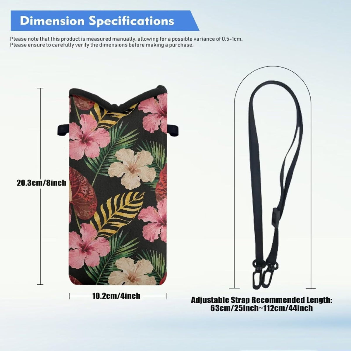 Women Men Crossbody Phone Bag Lightweight Neoprene Cellphone Case Waterproof Phone Carry Pouch for iPhone 15/14/ 13 Pro Max, for Samsung S24, S23+, A25, A35, Hummingbird Floral Pattern - Colors A