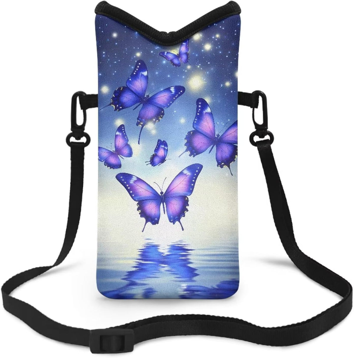 Women Men Crossbody Phone Bag Lightweight Neoprene Cellphone Case Waterproof Phone Carry Pouch for iPhone 15/14/ 13 Pro Max, for Samsung S24, S23+, A25, A35, Hummingbird Floral Pattern - Colors A