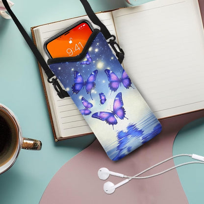 Women Men Crossbody Phone Bag Lightweight Neoprene Cellphone Case Waterproof Phone Carry Pouch for iPhone 15/14/ 13 Pro Max, for Samsung S24, S23+, A25, A35, Hummingbird Floral Pattern - Colors A