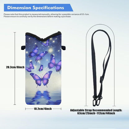Women Men Crossbody Phone Bag Lightweight Neoprene Cellphone Case Waterproof Phone Carry Pouch for iPhone 15/14/ 13 Pro Max, for Samsung S24, S23+, A25, A35, Hummingbird Floral Pattern - Colors A