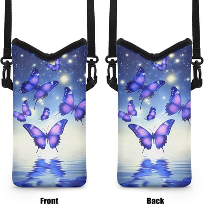 Women Men Crossbody Phone Bag Lightweight Neoprene Cellphone Case Waterproof Phone Carry Pouch for iPhone 15/14/ 13 Pro Max, for Samsung S24, S23+, A25, A35, Hummingbird Floral Pattern - Colors A
