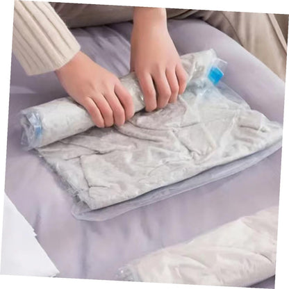 12pcs Vacuum Compression Bags Hand Roll up Travel Packaging Pouches Pa+pe Material 35x50cm 40x60cm Space Saving Clothing Storage Bags for Suitcases and Travel