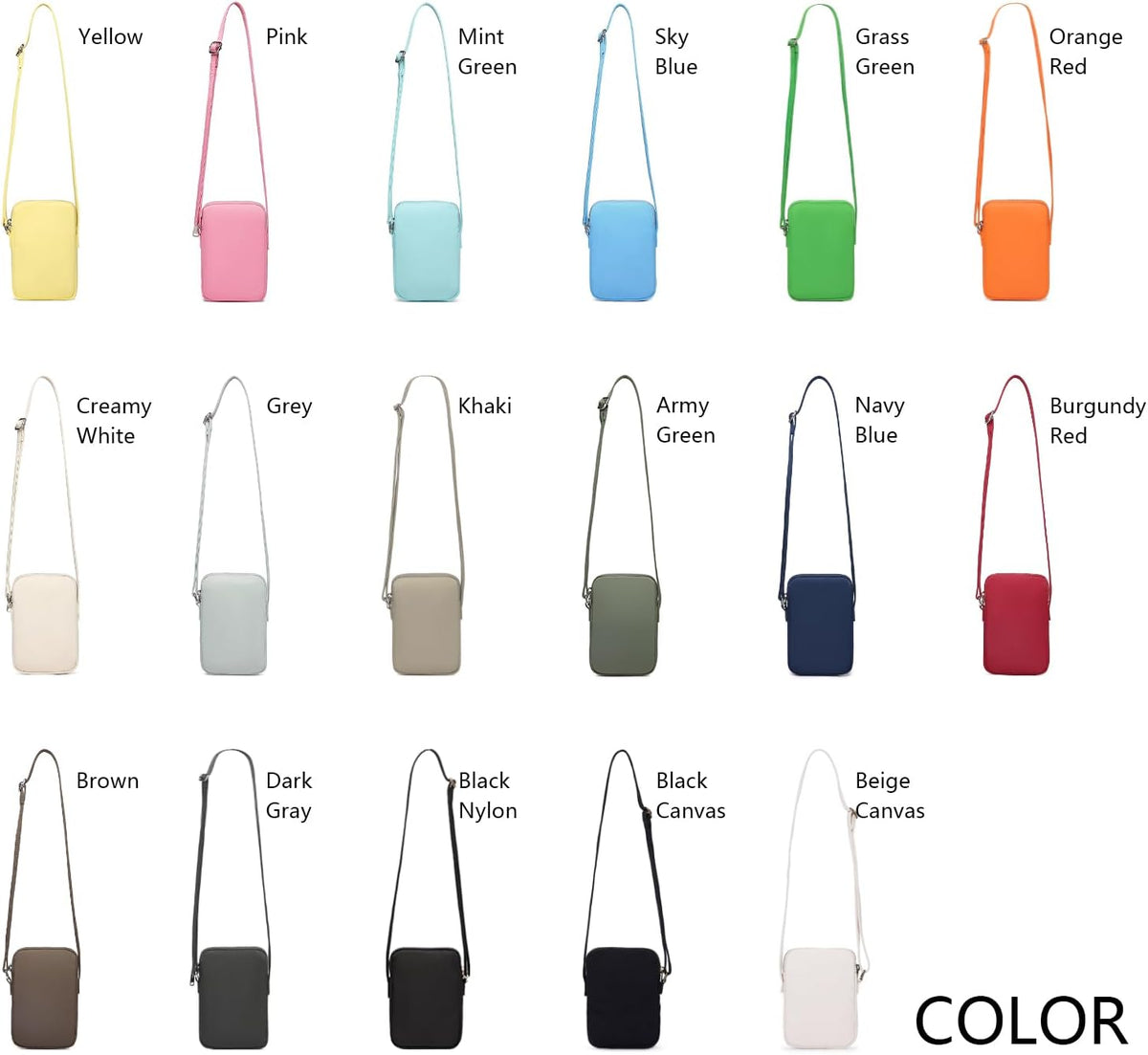 Small Crossbody Cell Phone Purse for Women Lightweight Shoulder Wallet Bag with Card Slots - Colors A