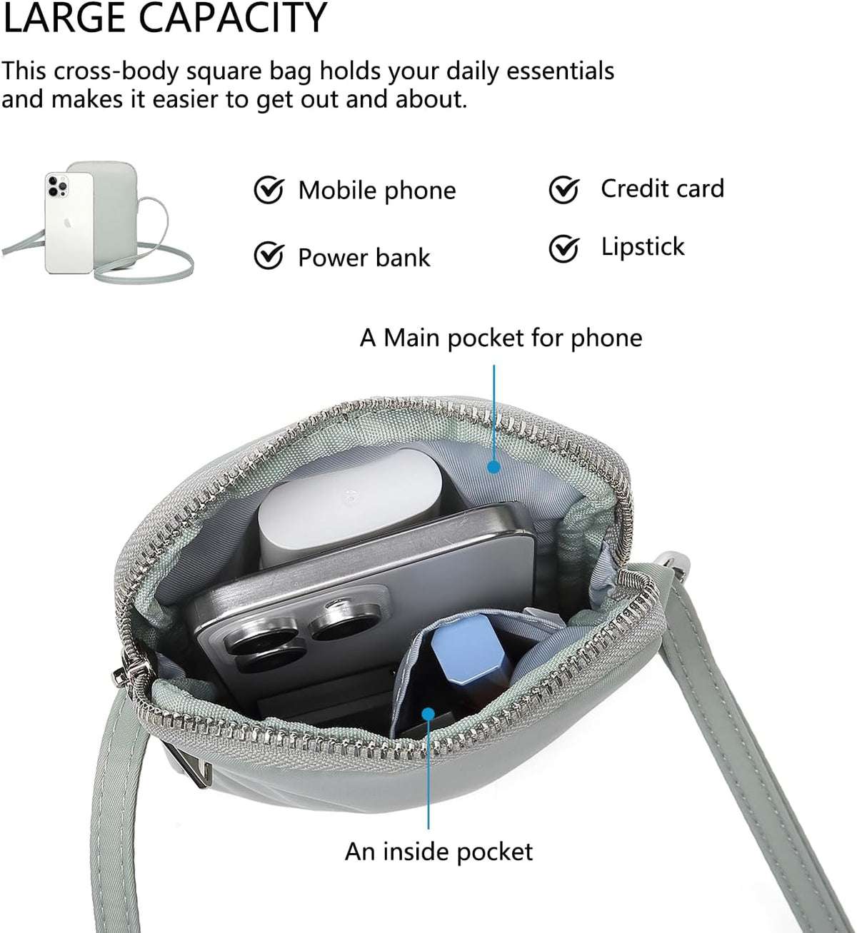 Small Crossbody Cell Phone Purse for Women Lightweight Shoulder Wallet Bag with Card Slots - Colors A