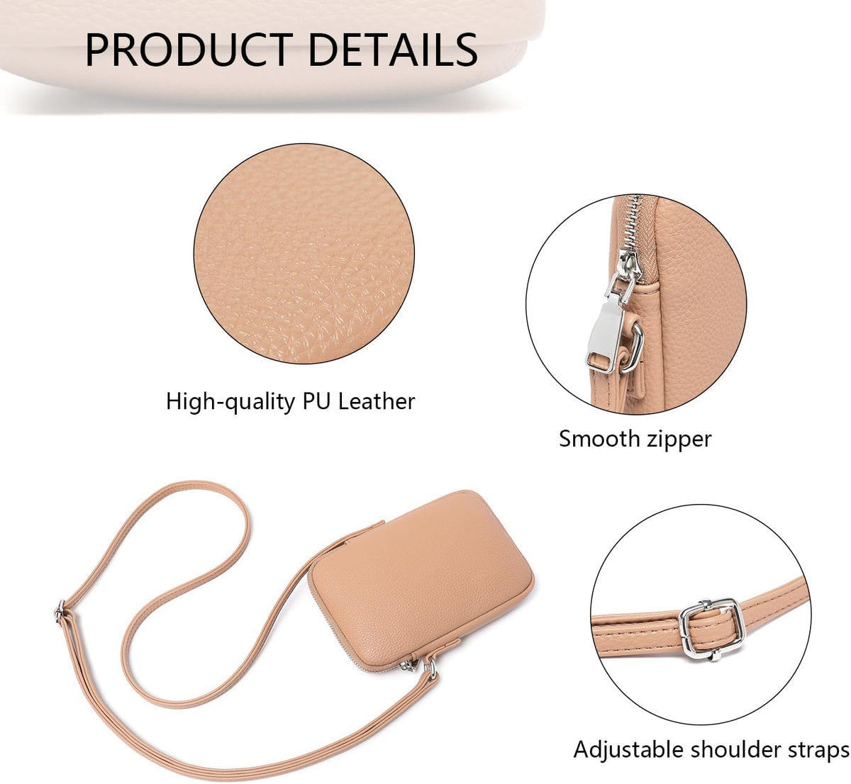 Small Crossbody Cell Phone Purse for Women Lightweight Shoulder Wallet Bag with Card Slots - Colors A