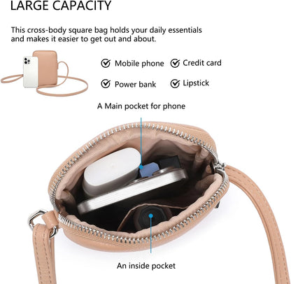 Small Crossbody Cell Phone Purse for Women Lightweight Shoulder Wallet Bag with Card Slots - Colors A