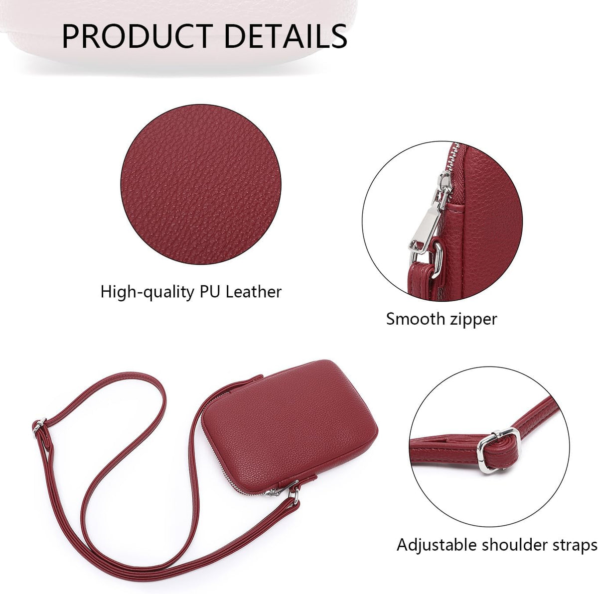 Small Crossbody Cell Phone Purse for Women Lightweight Shoulder Wallet Bag with Card Slots - Colors A