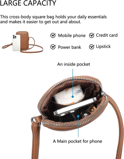 Small Crossbody Cell Phone Purse for Women Lightweight Shoulder Wallet Bag with Card Slots - Colors A