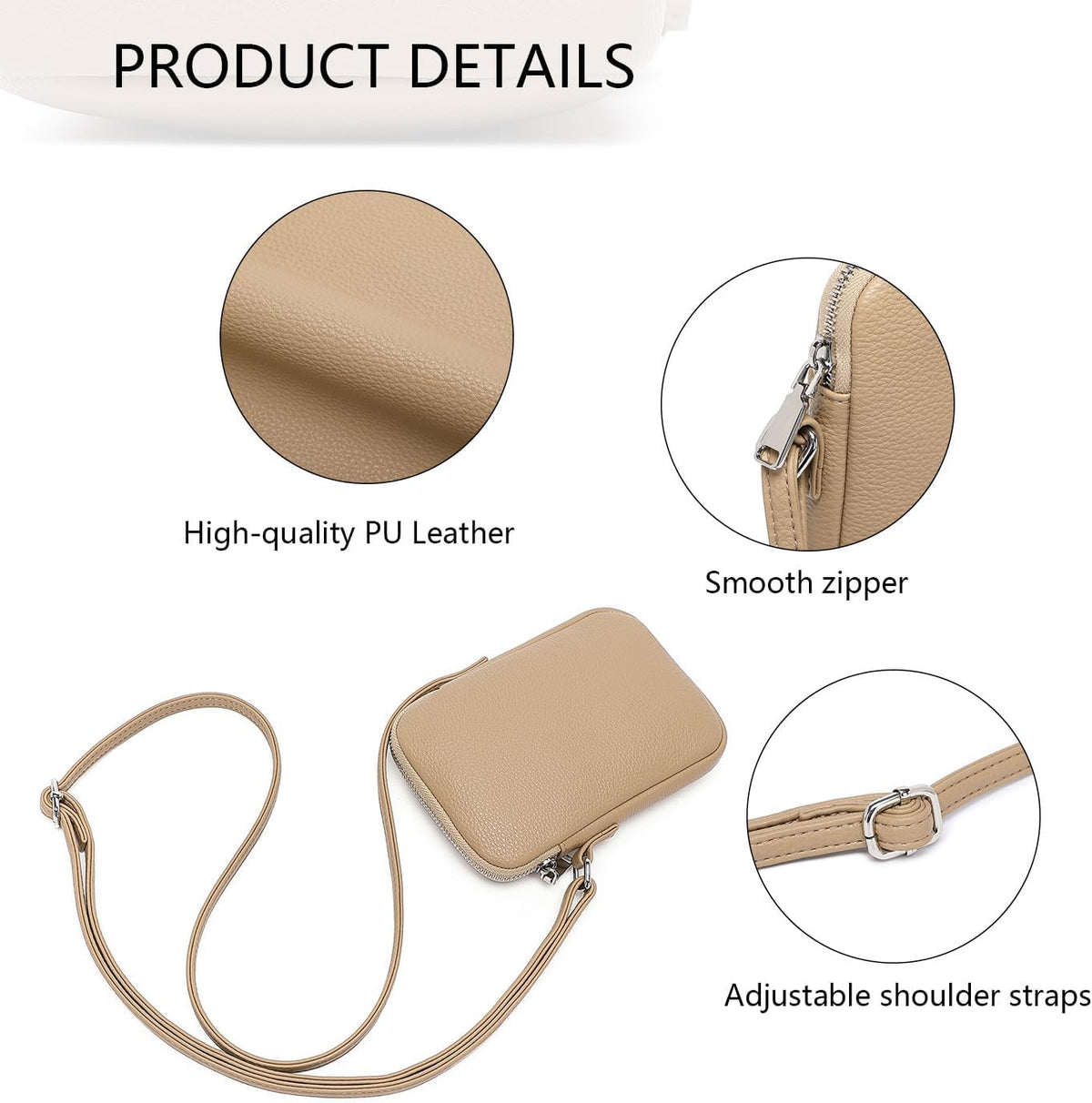 Small Crossbody Cell Phone Purse for Women Lightweight Shoulder Wallet Bag with Card Slots - Colors A