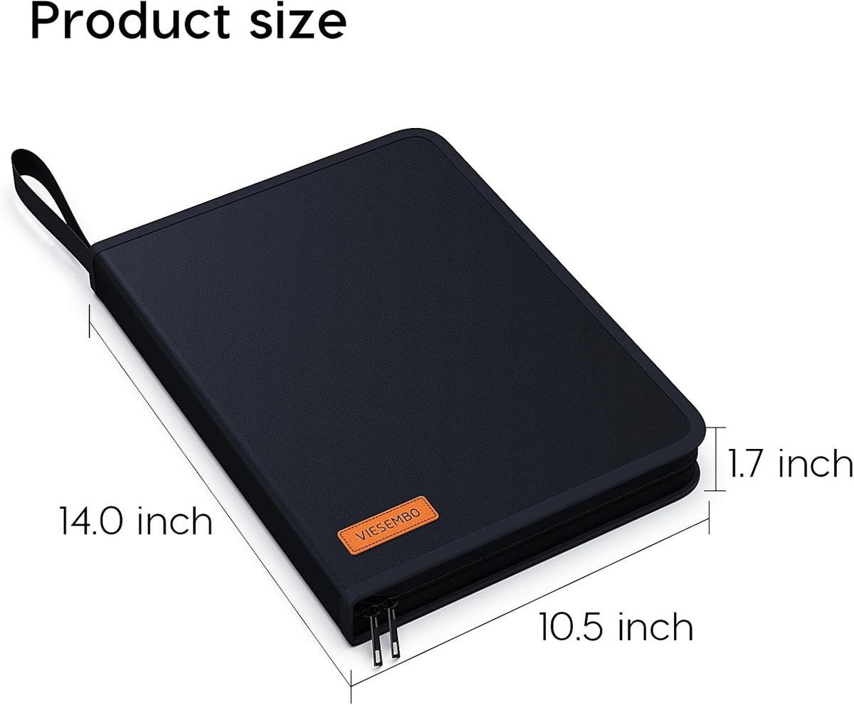 Important Document Organizer Binder, Fireproof Certificate Protector | Waterproof, Birth Certificate Protector, 4 Ring Zipper Binder, Passport Holder, Fireproof Bag