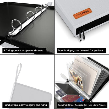 Important Document Organizer Binder, Fireproof Certificate Protector | Waterproof, Birth Certificate Protector, 4 Ring Zipper Binder, Passport Holder, Fireproof Bag