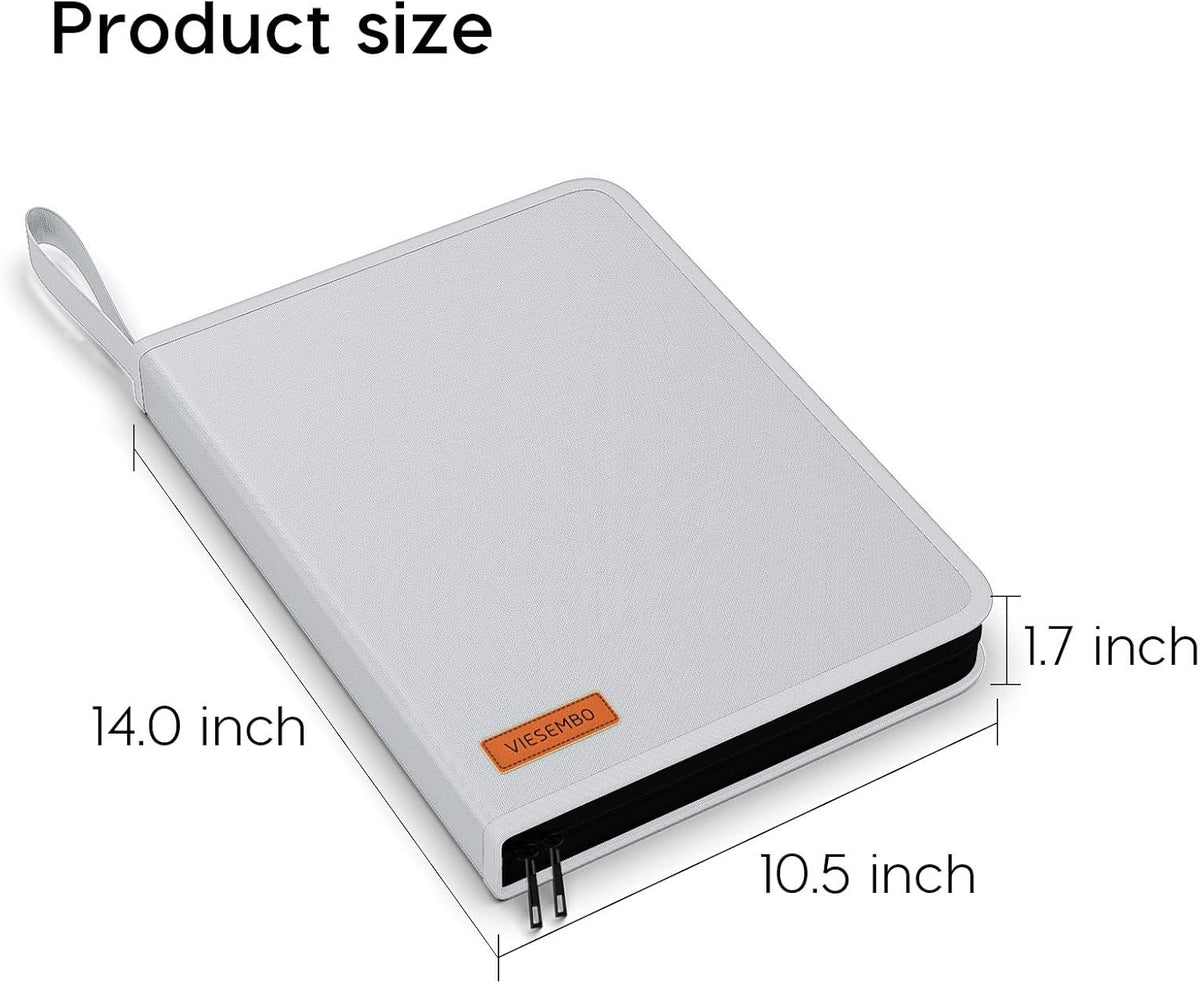 Important Document Organizer Binder, Fireproof Certificate Protector | Waterproof, Birth Certificate Protector, 4 Ring Zipper Binder, Passport Holder, Fireproof Bag