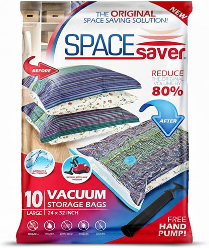Small Vacuum Storage Bags for Comforters, Blankets & Clothes – Vacuum Sealed Compression Bags with Hand Pump – Storage Bags for Bedding, Moving, Travel & Organization