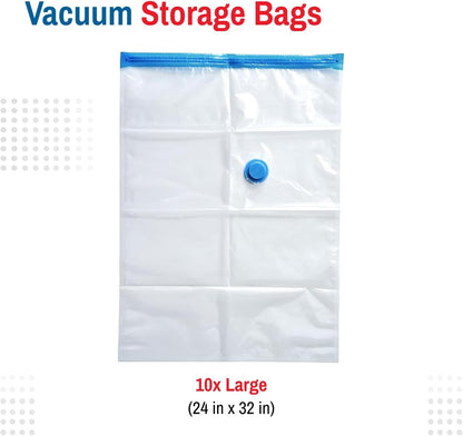 Small Vacuum Storage Bags for Comforters, Blankets & Clothes – Vacuum Sealed Compression Bags with Hand Pump – Storage Bags for Bedding, Moving, Travel & Organization