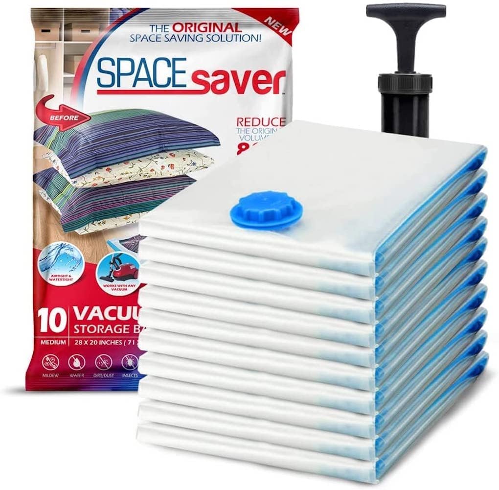 Small Vacuum Storage Bags for Comforters, Blankets & Clothes – Vacuum Sealed Compression Bags with Hand Pump – Storage Bags for Bedding, Moving, Travel & Organization