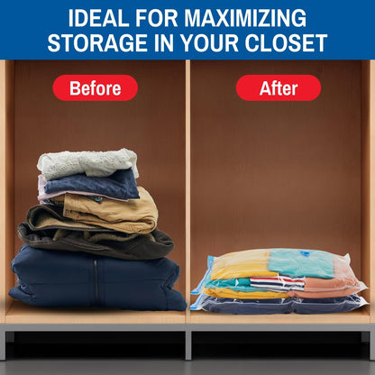 Small Vacuum Storage Bags for Comforters, Blankets & Clothes – Vacuum Sealed Compression Bags with Hand Pump – Storage Bags for Bedding, Moving, Travel & Organization