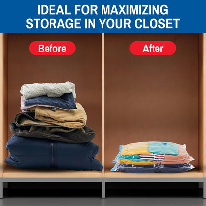 Small Vacuum Storage Bags for Comforters, Blankets & Clothes – Vacuum Sealed Compression Bags with Hand Pump – Storage Bags for Bedding, Moving, Travel & Organization