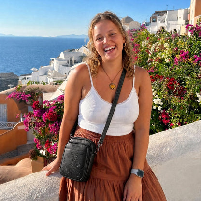 BELTANA Small Crossbody Bags for Women, Lightweight RFID Cell Phone Purse | Soft vegan leather, butterfly pattern, adjustable strap, triple compartments, perfect for travel & daily use, gift for women