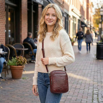 BELTANA Small Crossbody Bags for Women, Lightweight RFID Cell Phone Purse | Soft vegan leather, butterfly pattern, adjustable strap, triple compartments, perfect for travel & daily use, gift for women