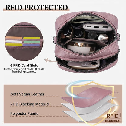 BELTANA Small Crossbody Bags for Women, Lightweight RFID Cell Phone Purse | Soft vegan leather, butterfly pattern, adjustable strap, triple compartments, perfect for travel & daily use, gift for women