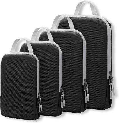 Compression Packing Cubes for Suitcases Travel Essentials Expandable Travel Bags Organizer for Luggage(dark grey)