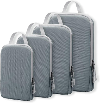 Compression Packing Cubes for Suitcases Travel Essentials Expandable Travel Bags Organizer for Luggage(dark grey)