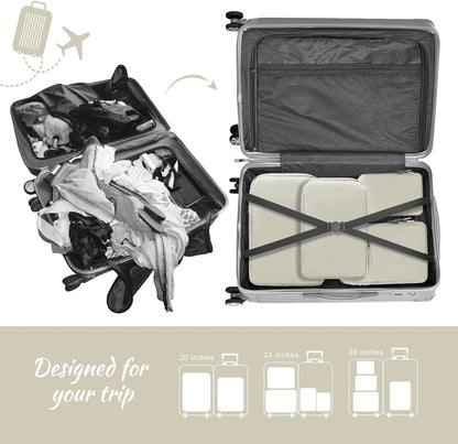 Compression Packing Cubes for Suitcases Travel Essentials Expandable Travel Bags Organizer for Luggage(dark grey)
