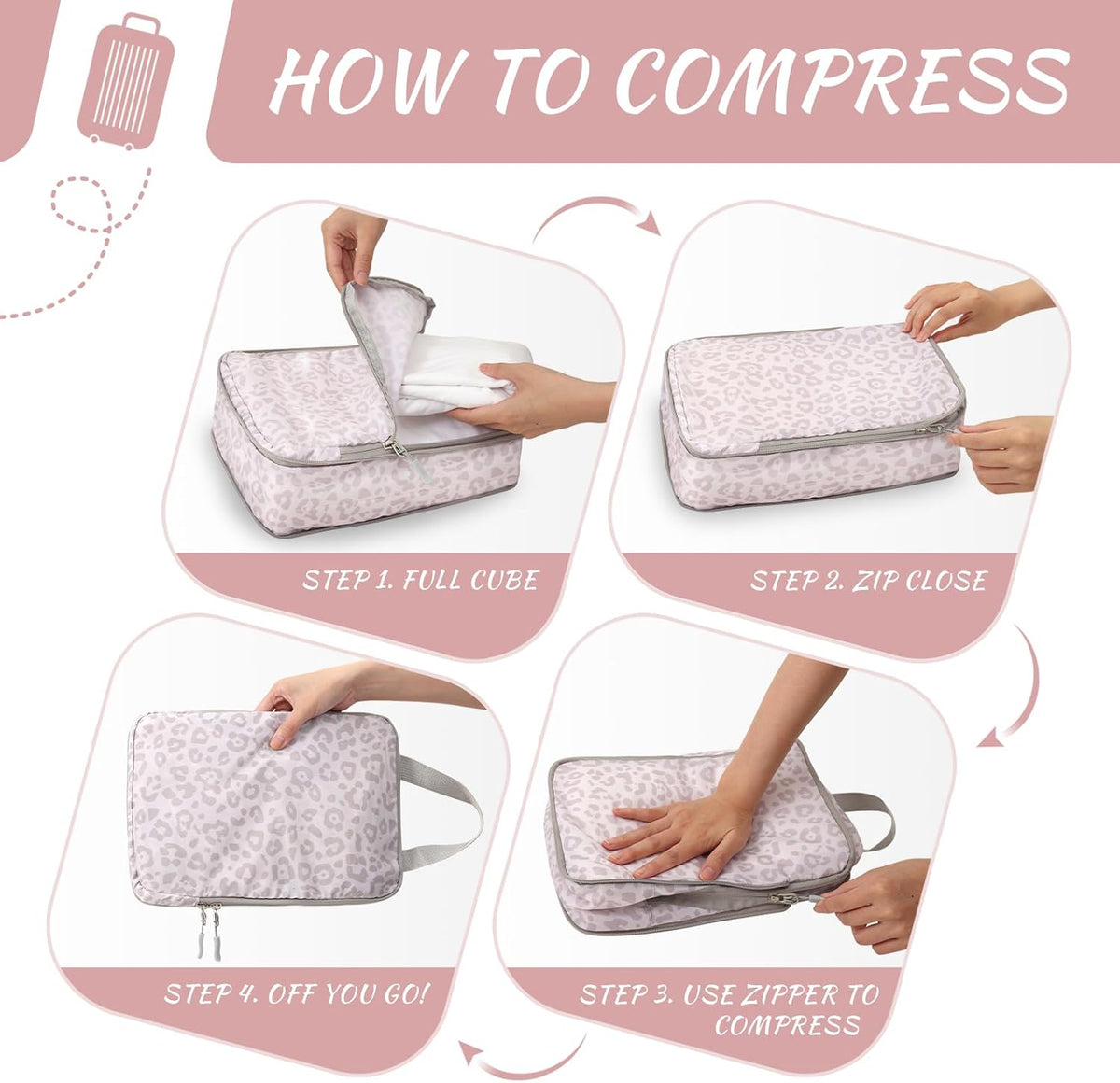 Compression Packing Cubes for Suitcases Travel Essentials Expandable Travel Bags Organizer for Luggage(dark grey)