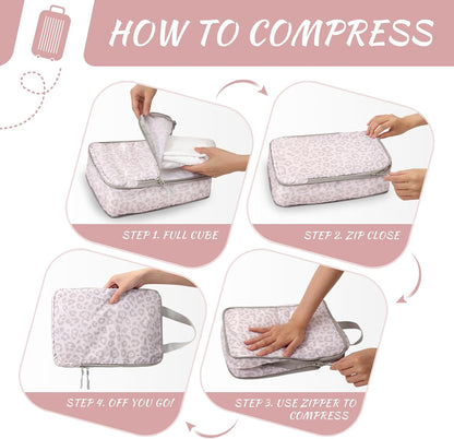 Compression Packing Cubes for Suitcases Travel Essentials Expandable Travel Bags Organizer for Luggage(dark grey)