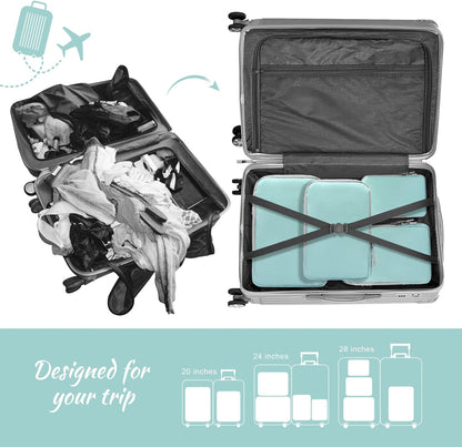 Compression Packing Cubes for Suitcases Travel Essentials Expandable Travel Bags Organizer for Luggage(dark grey)