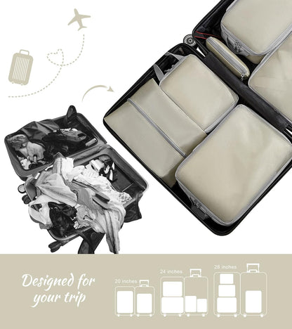 Compression Packing Cubes for Suitcases Travel Essentials Expandable Travel Bags Organizer for Luggage(dark grey)