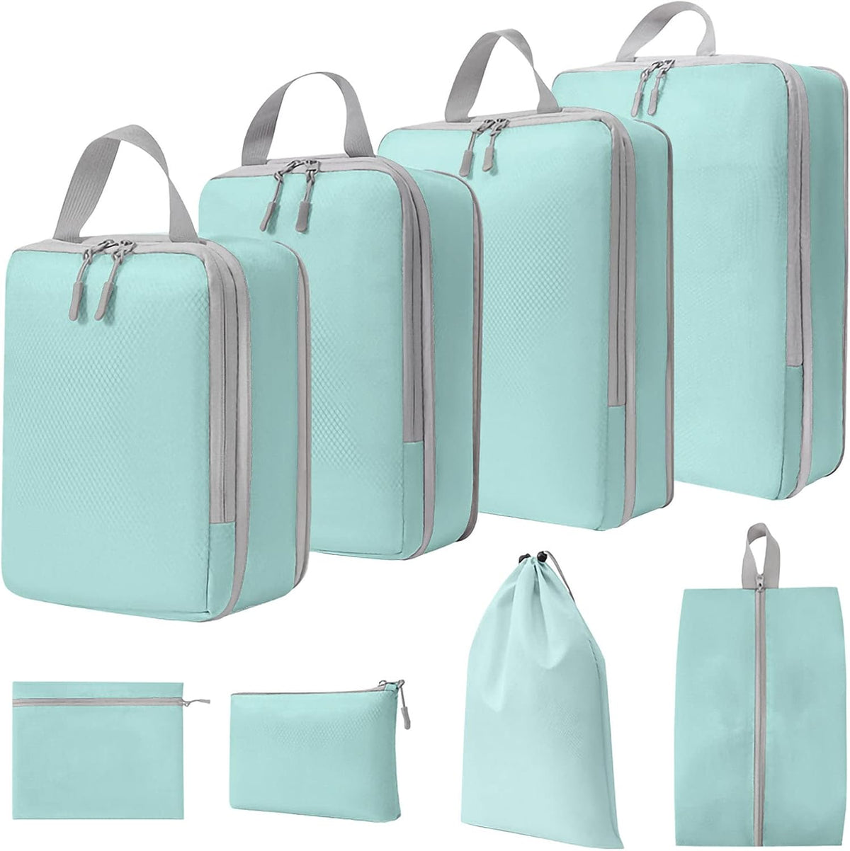 Compression Packing Cubes for Suitcases Travel Essentials Expandable Travel Bags Organizer for Luggage(dark grey)