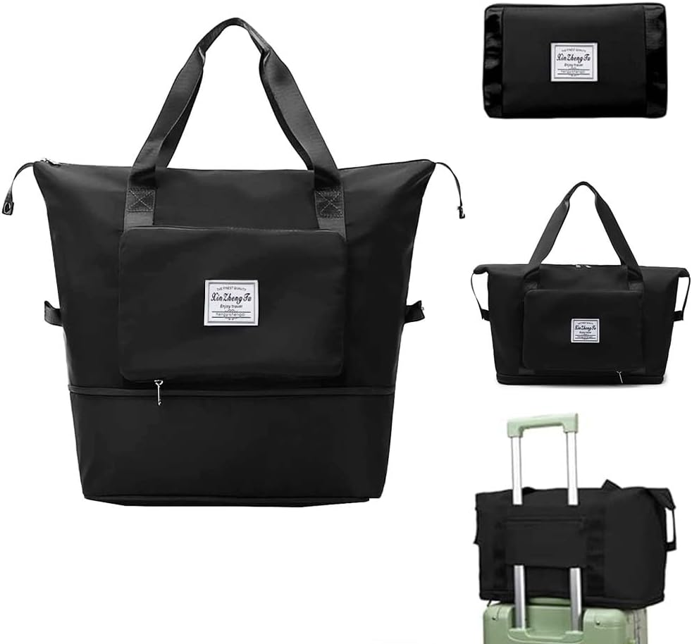 Large Capacity Foldable Travel Bag, Expandable Waterproof Carry on Bag, Dry and Wet Separation Spor Duffel Bags