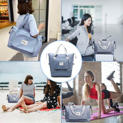 Large Capacity Foldable Travel Bag, Expandable Waterproof Carry on Bag, Dry and Wet Separation Spor Duffel Bags