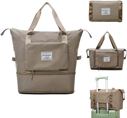 Large Capacity Foldable Travel Bag, Expandable Waterproof Carry on Bag, Dry and Wet Separation Spor Duffel Bags