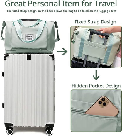 Large Capacity Foldable Travel Bag, Expandable Waterproof Carry on Bag, Dry and Wet Separation Spor Duffel Bags
