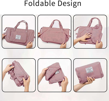 Large Capacity Foldable Travel Bag, Expandable Waterproof Carry on Bag, Dry and Wet Separation Spor Duffel Bags