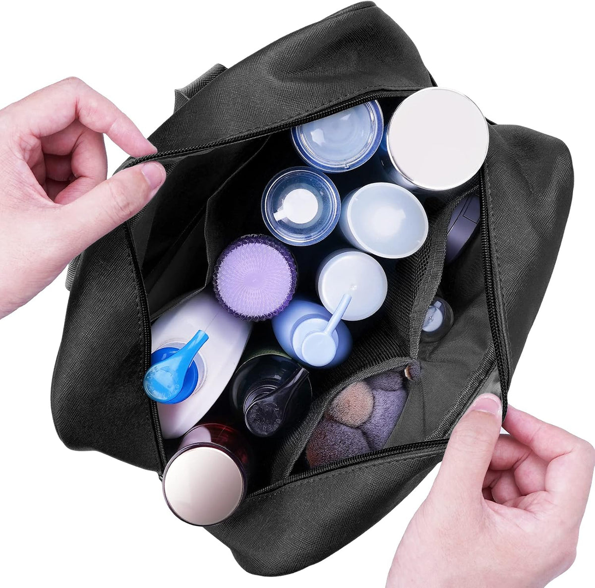 PU Leather Large Travel Toiletry Bag Women Toiletries Bag Skincare Bag Makeup Bag Organizer Make up bag Cosmetic Bag Medicine Bag for Girls (Large, Brown)
