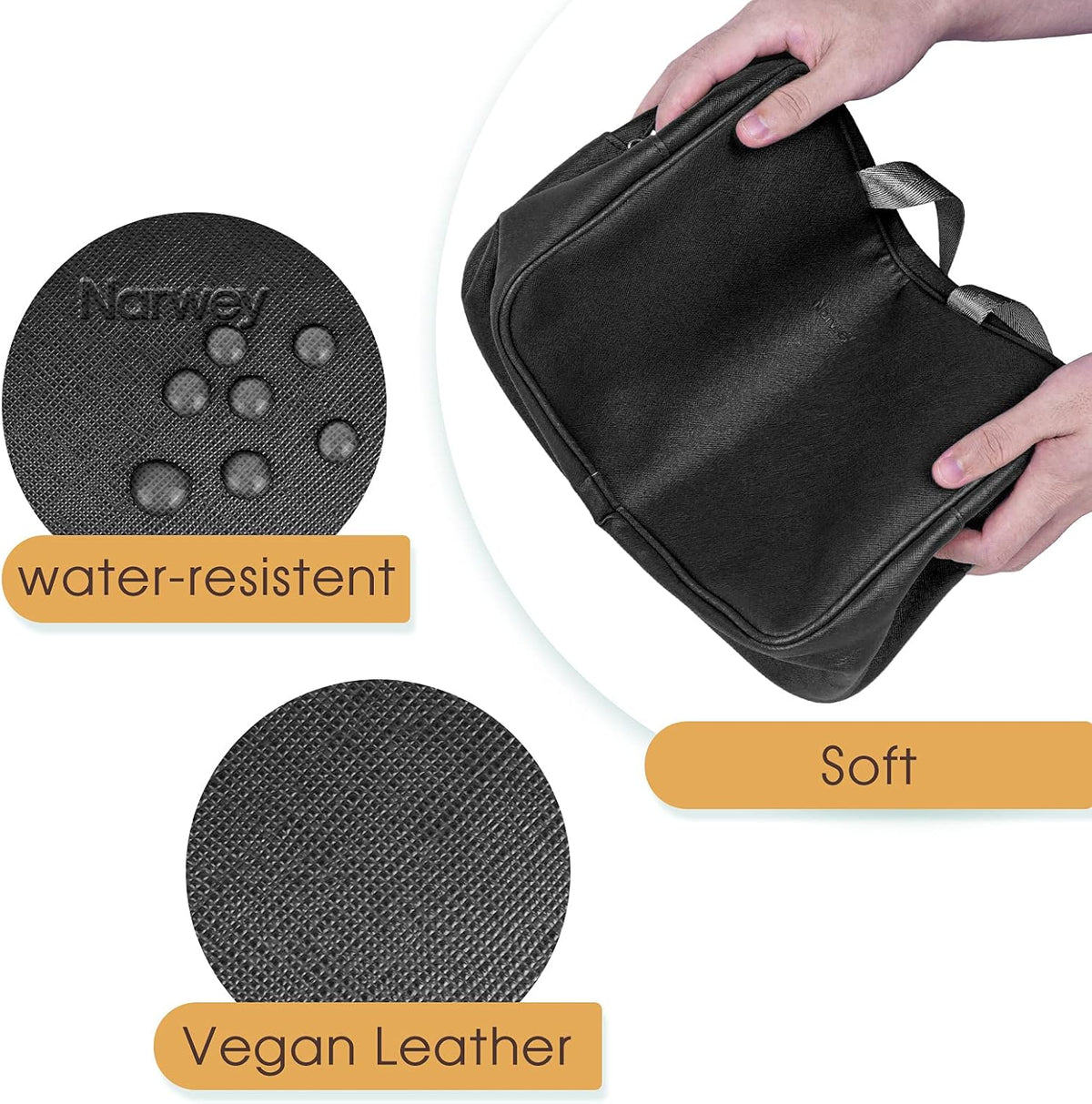 PU Leather Large Travel Toiletry Bag Women Toiletries Bag Skincare Bag Makeup Bag Organizer Make up bag Cosmetic Bag Medicine Bag for Girls (Large, Brown)