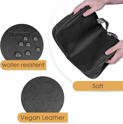 PU Leather Large Travel Toiletry Bag Women Toiletries Bag Skincare Bag Makeup Bag Organizer Make up bag Cosmetic Bag Medicine Bag for Girls (Large, Brown)